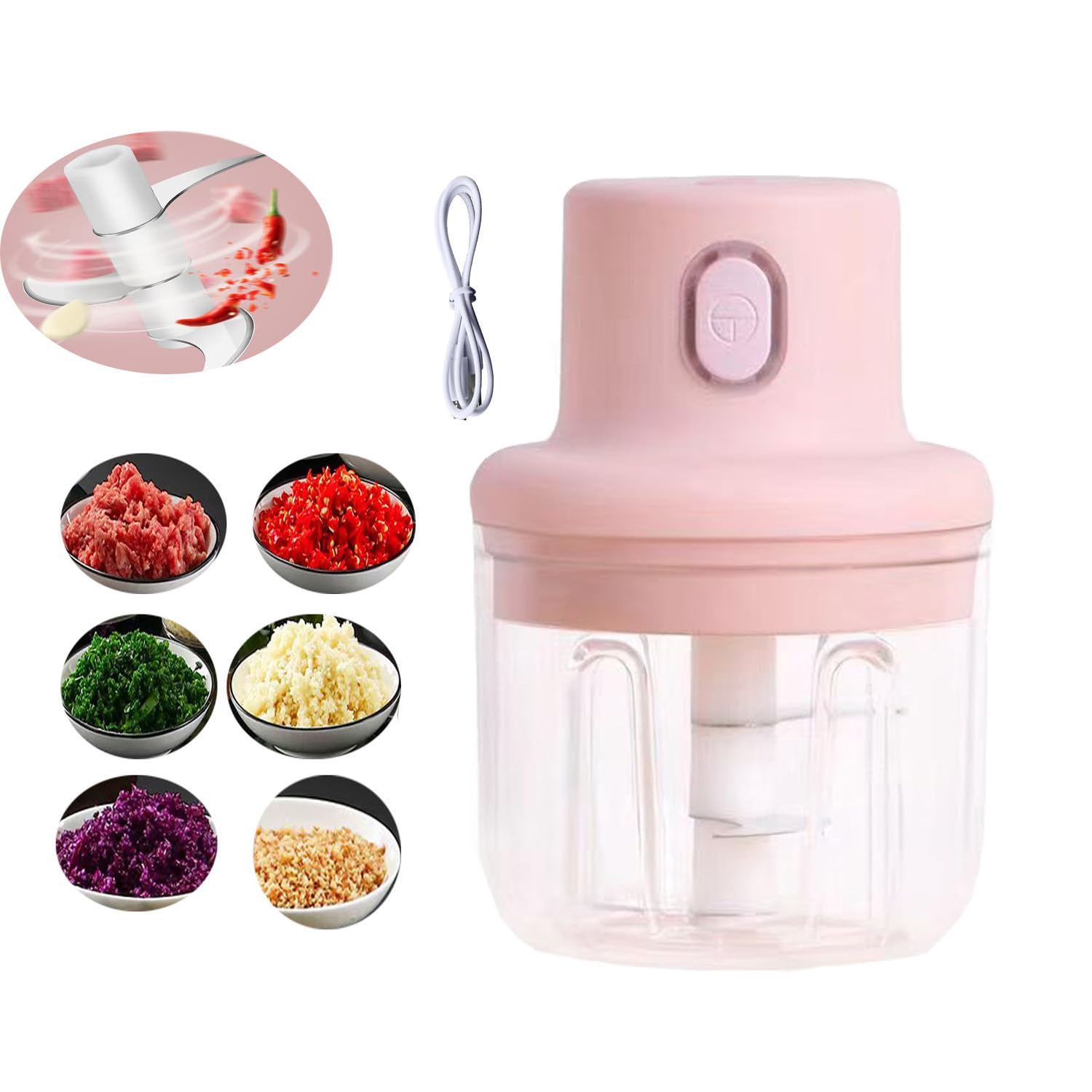 250ml USB Rechargeable Portable Electric Mini Garlic Chopper