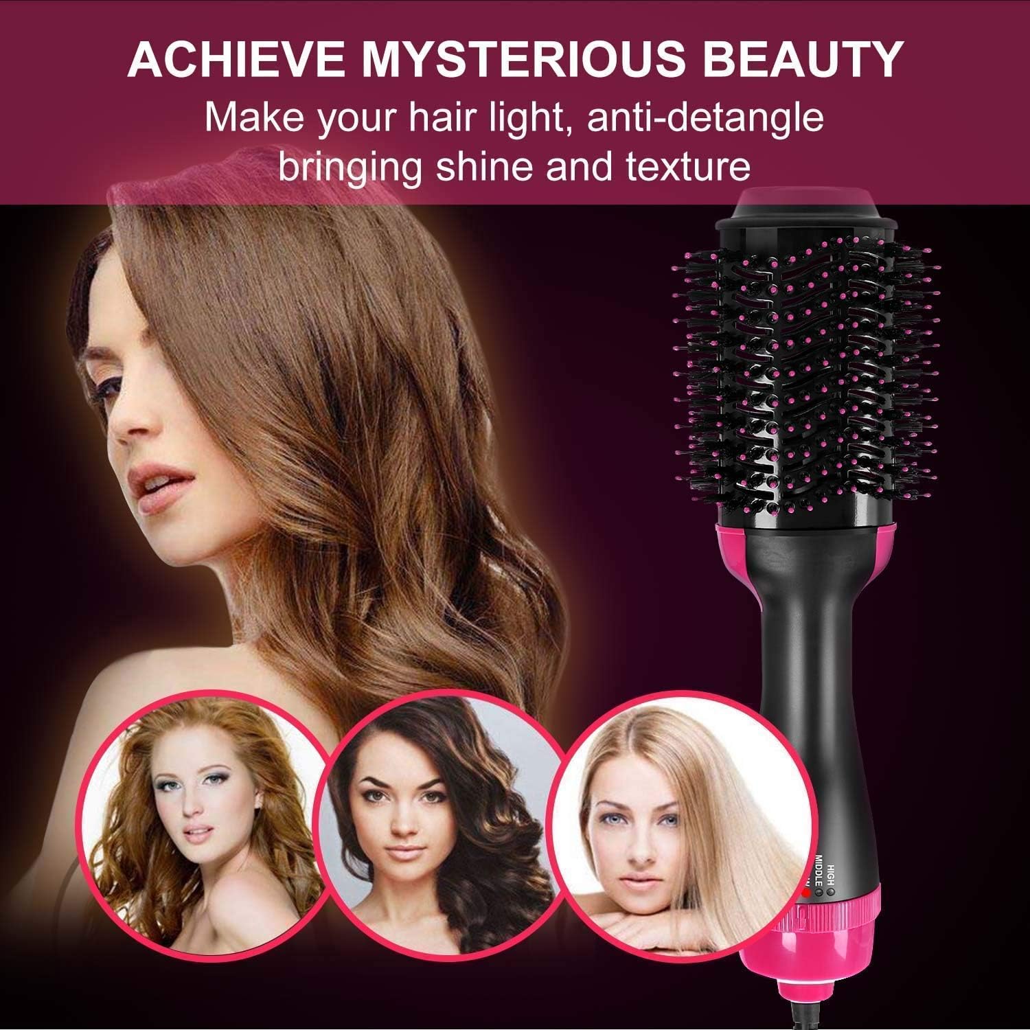 Hot Air Brush 3-in-1 Hair Dryer