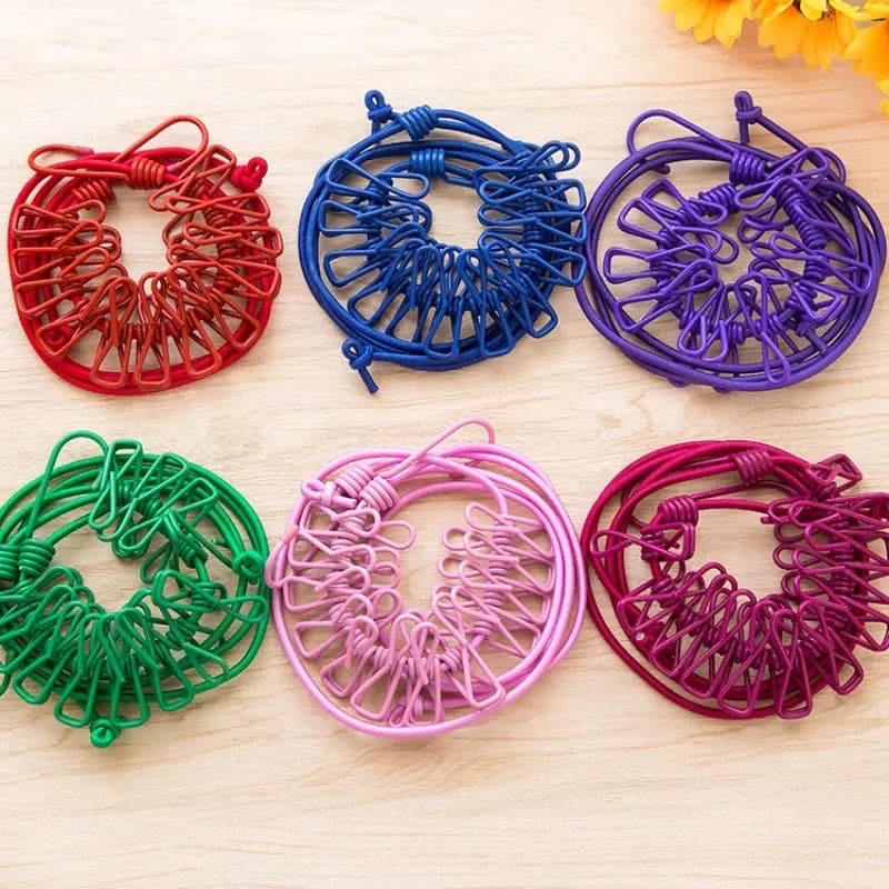 12-Clip Elastic Laundry Rope