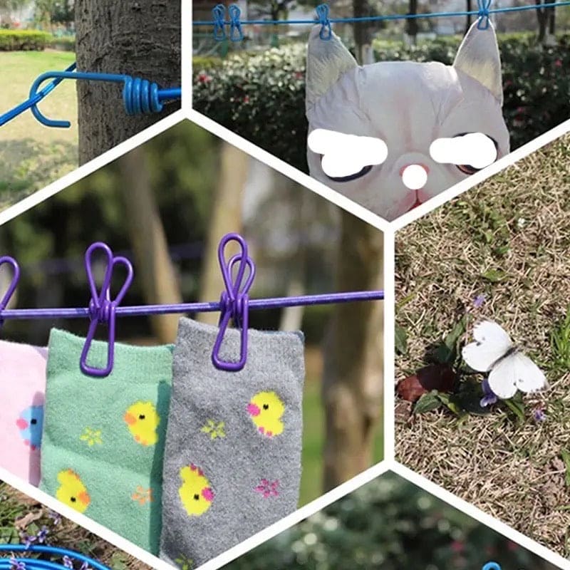 12-Clip Elastic Laundry Rope